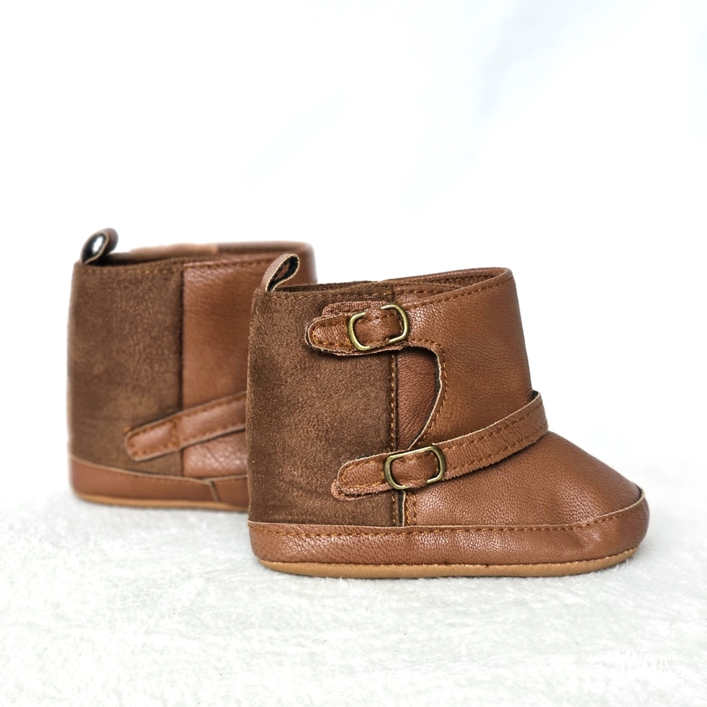 Carter's Infant Soft Brown Faux Leather Boots Booties